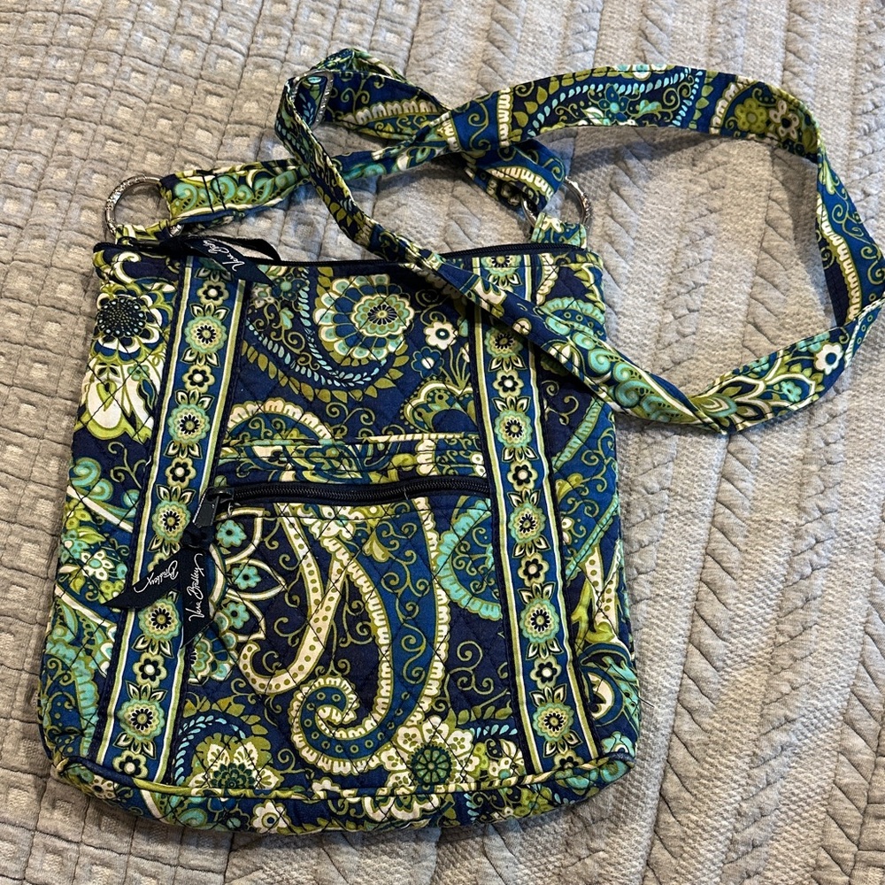 Vera Bradley Paisley Crossbody Bag in Green and Blue
